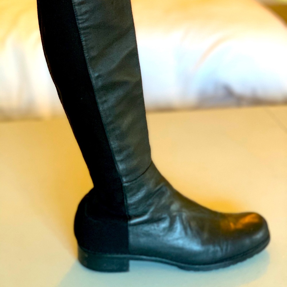 Stuart Weitzman 50/50 Black Leather boot sz 8